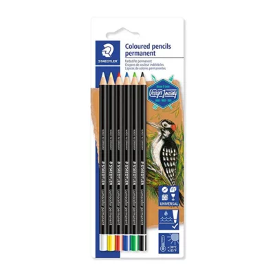STAEDTLER OLOVKA GLASOCHORM 6/1 SORT BOJE BLISTER