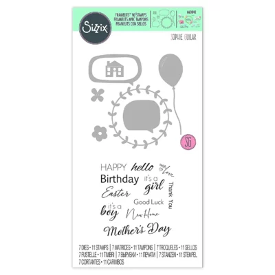 SIZZIX SET 7PK PEČATI FRAZE SLAVLJE