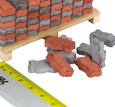 MINI PRAVOUGAONI PARKET SIVO-CRVENI ZA MAKETE 1/10 300