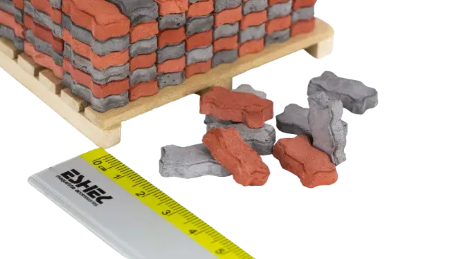 MINI PRAVOUGAONI PARKET SIVO-CRVENI ZA MAKETE 1/10 300