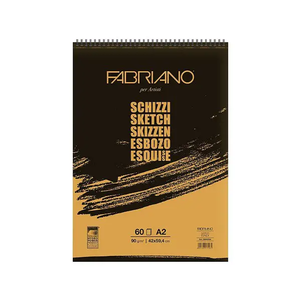 BLOK SPIRALA ZA SKICIRANJE A2 42x59,4cm 90g FABRIANO