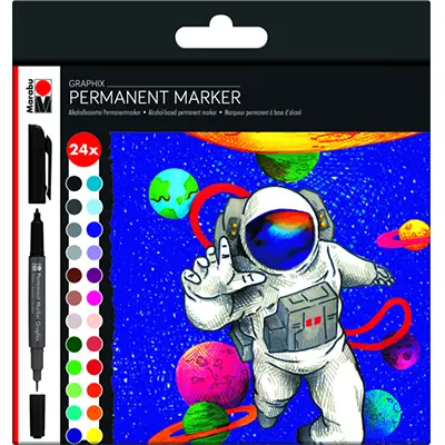 MARABU GRAPHIX SET 24 PERMANENTNA MARKERA