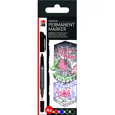 MARABU GRAPHIX SET 4 PERMANENTNA MARKERA