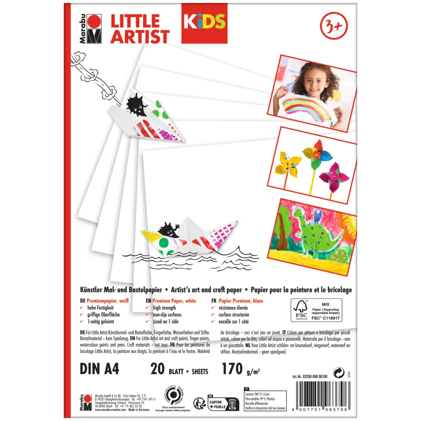 MARABU KIDS KRAFT PAPIR A4 170g/m² 20/1