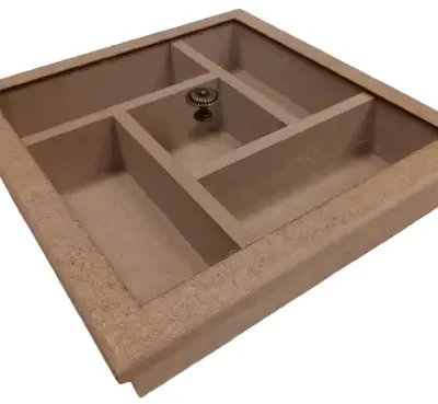 KVADRATNI ORGANIZER SA PLEXI POKLOPCEM 27x27x5cm